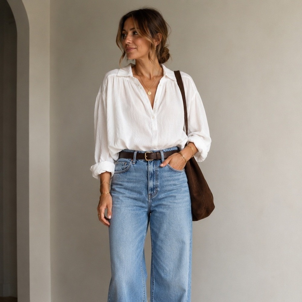 Nili Lotan Neville Oversized Blouse Women L White Oversized Button Front Drapey